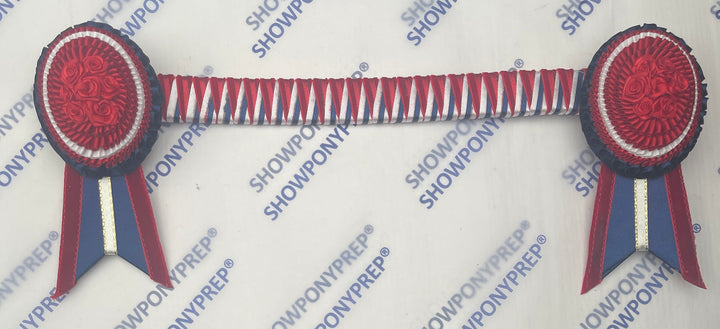 13.5” Red, Navy & White Browband