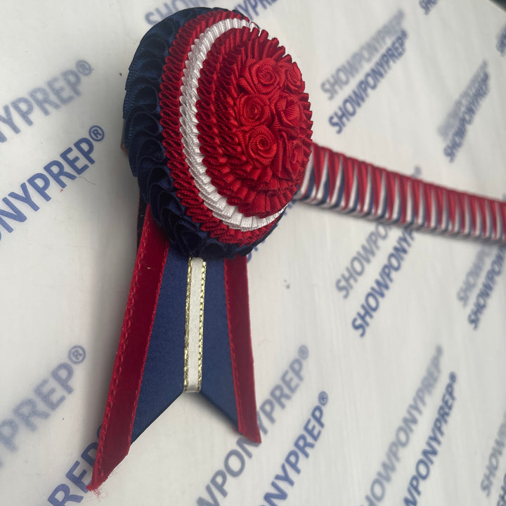 13.5” Red, Navy & White Browband