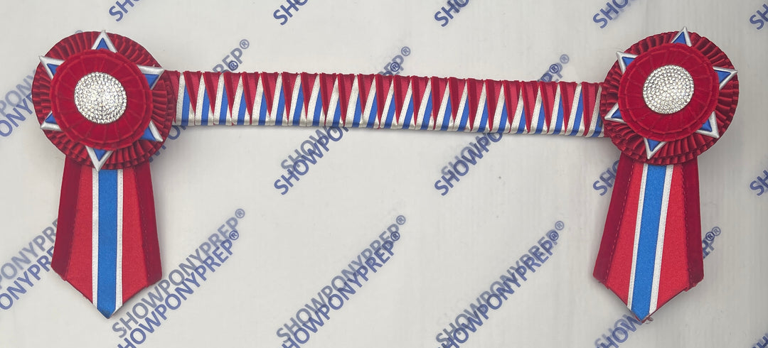 13.5” Blue, Red & White Browband