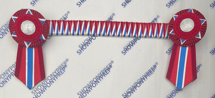 13.5” Blue, Red & White Browband