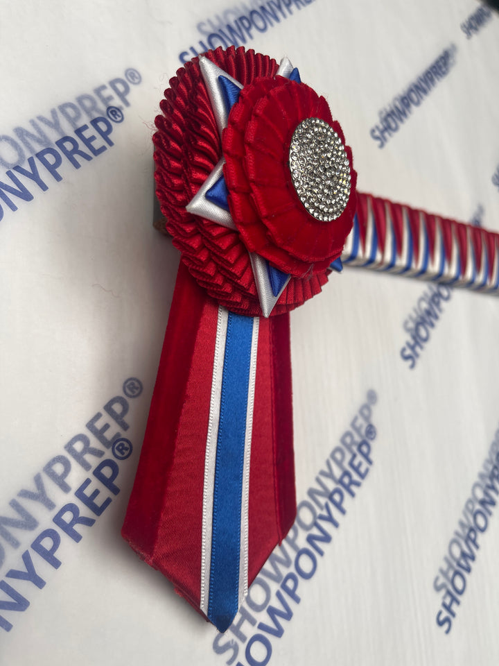 13.5” Blue, Red & White Browband