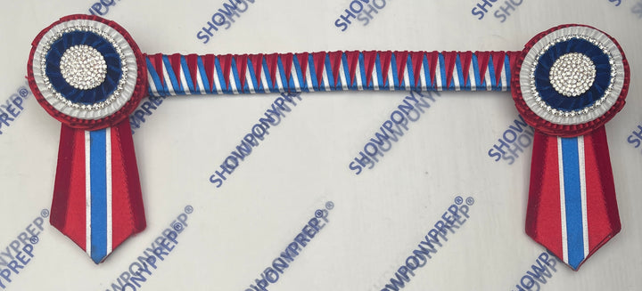 13.5” Red, White & Silver Browband