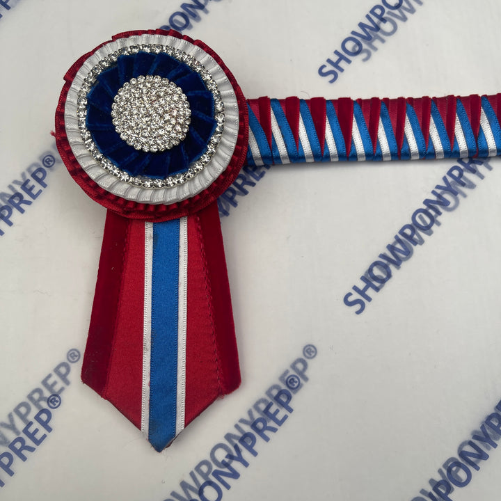 13.5” Red, White & Silver Browband