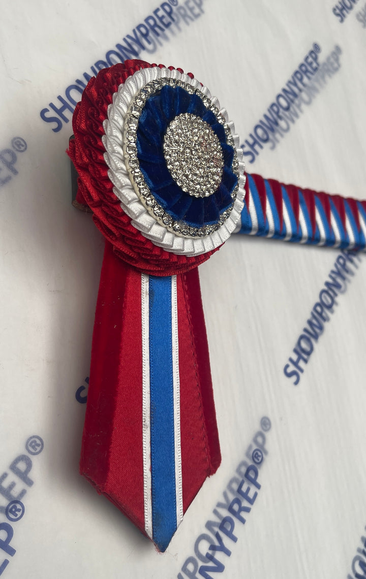 13.5” Red, White & Silver Browband