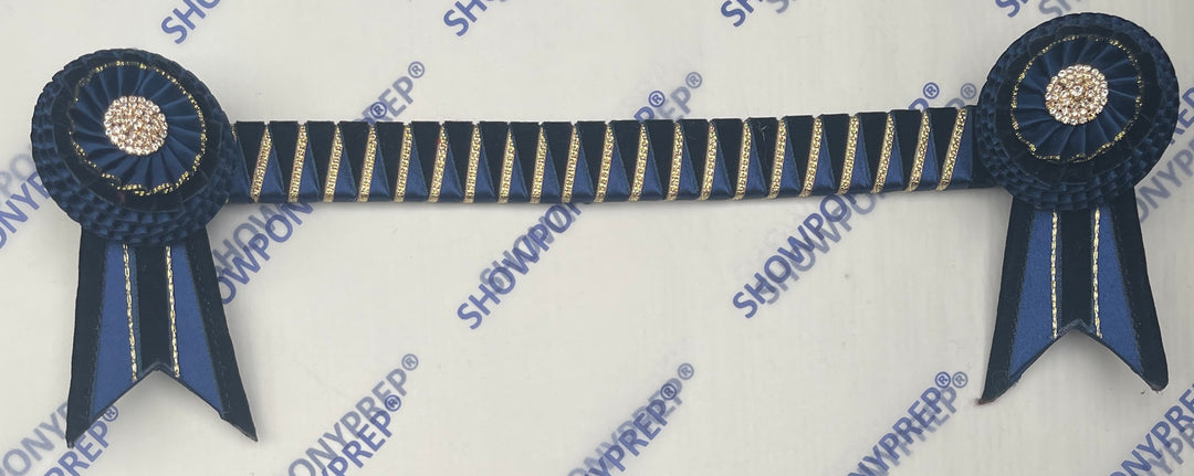 13.5” Navy & Gold Browband
