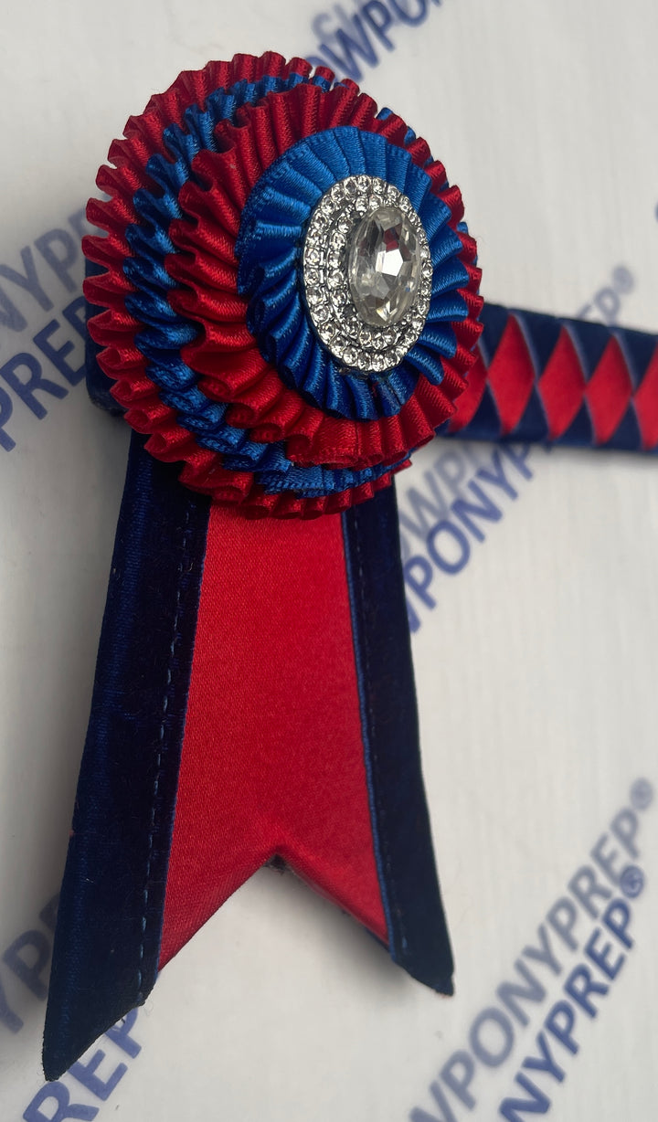 13.5” Navy & Red Browband