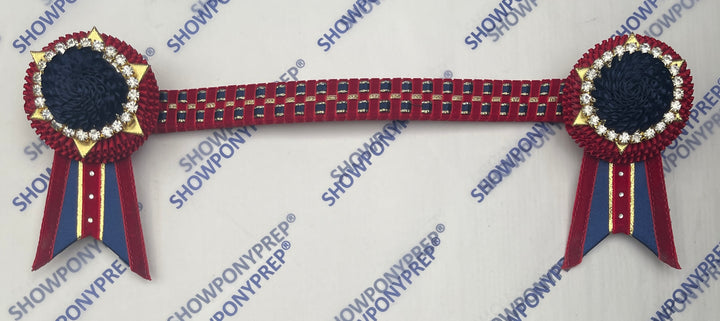 13.5” Navy & Red & Gold Browband