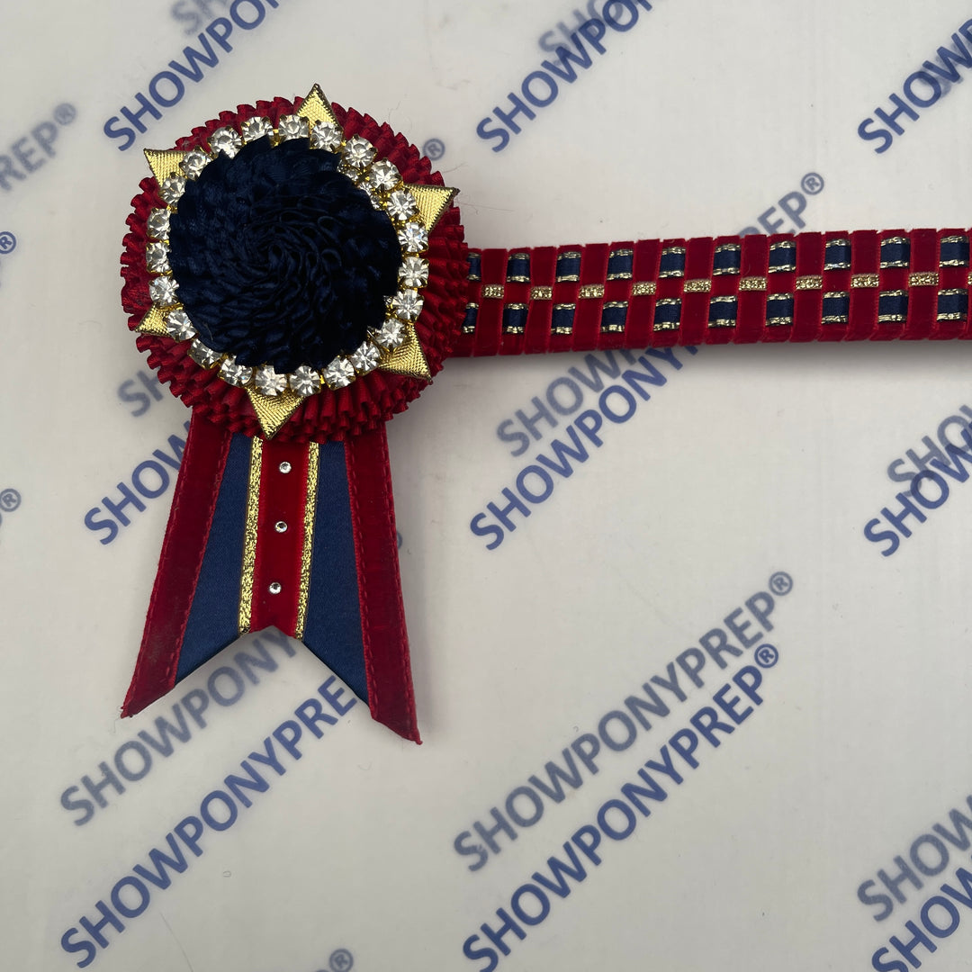 13.5” Navy & Red & Gold Browband