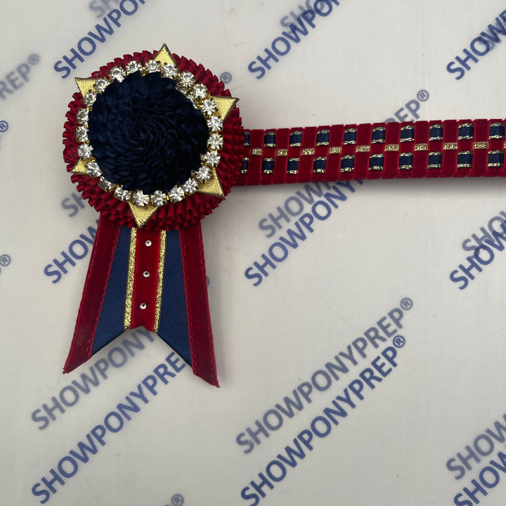 13.5” Navy & Red & Gold Browband