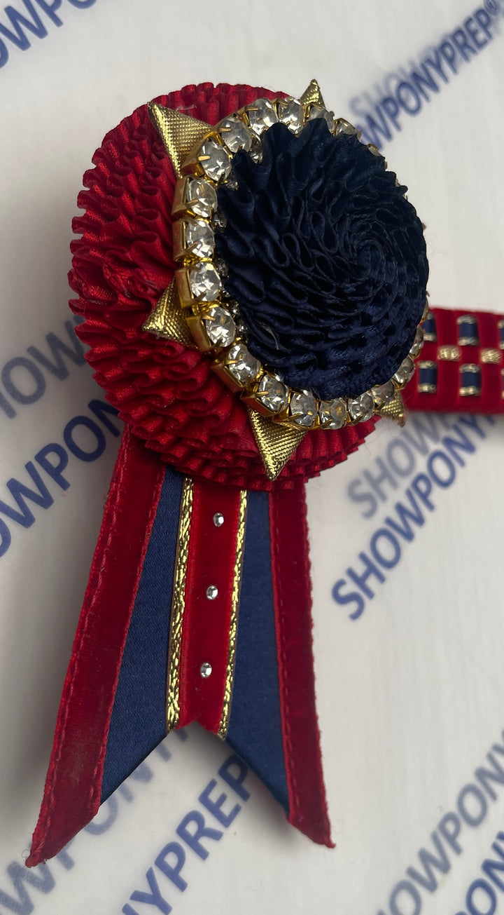 13.5” Navy & Red & Gold Browband
