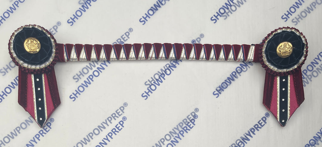 13.5” Burgundy, Navy & Gold Browband
