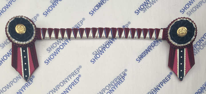13.5” Burgundy, Navy & Gold Browband