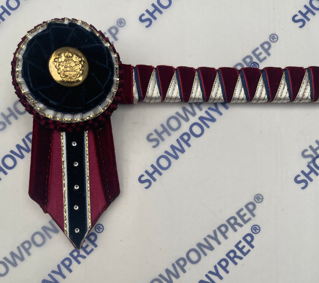 13.5” Burgundy, Navy & Gold Browband