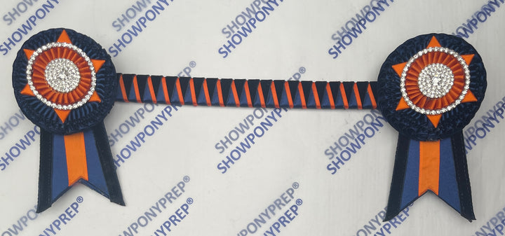 13” Navy & Orange Browband