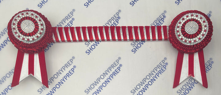 13.5” Red, White & Silver Browband