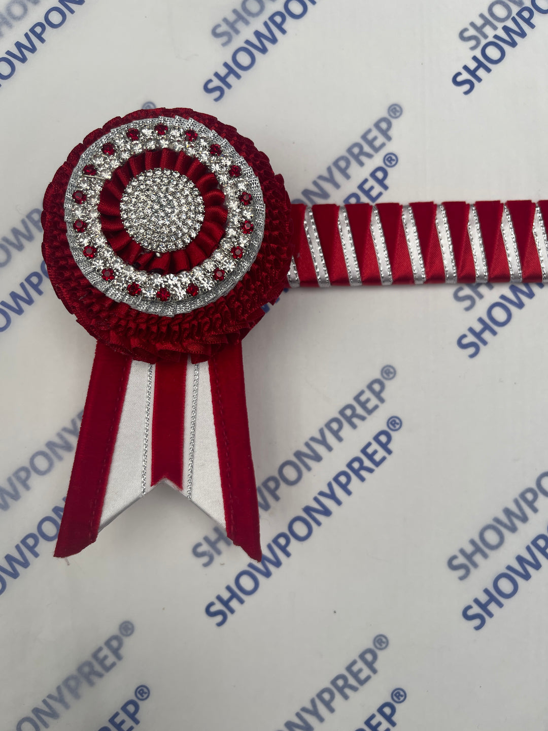 13.5” Red, White & Silver Browband