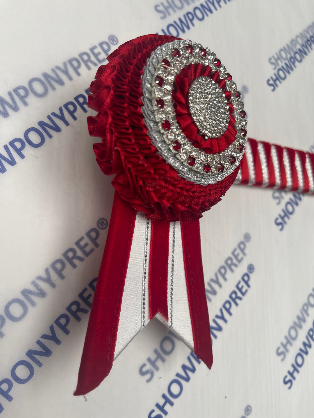 13.5” Red, White & Silver Browband