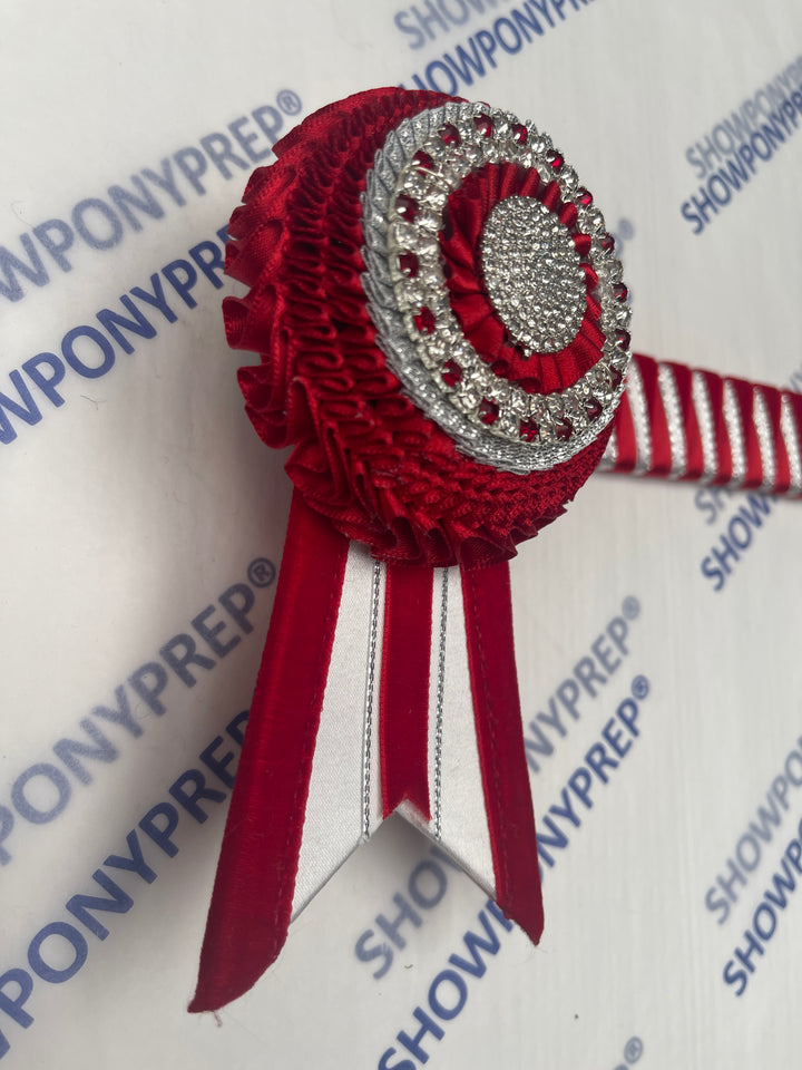 13.5” Red, White & Silver Browband