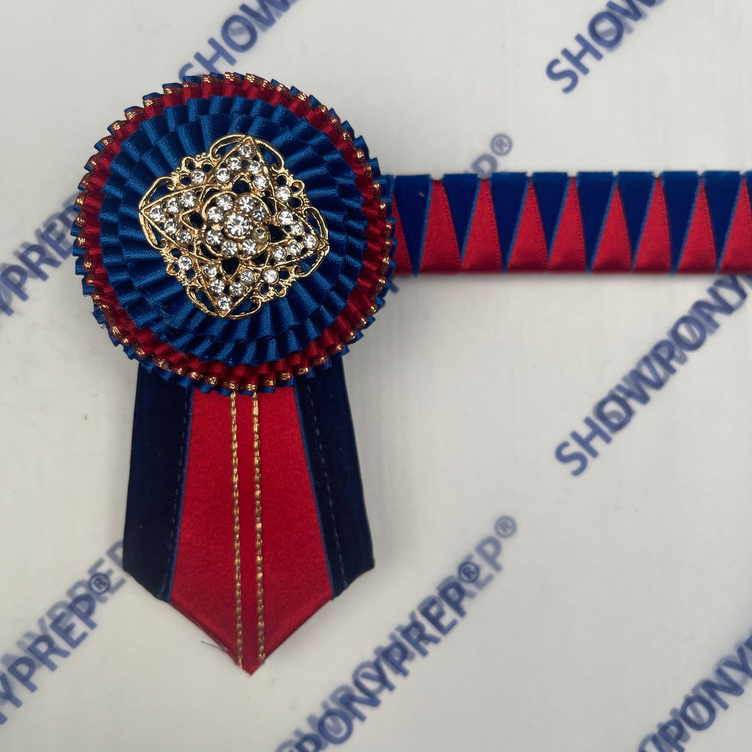 13.5” Red, Royal Blue & Gold Browband