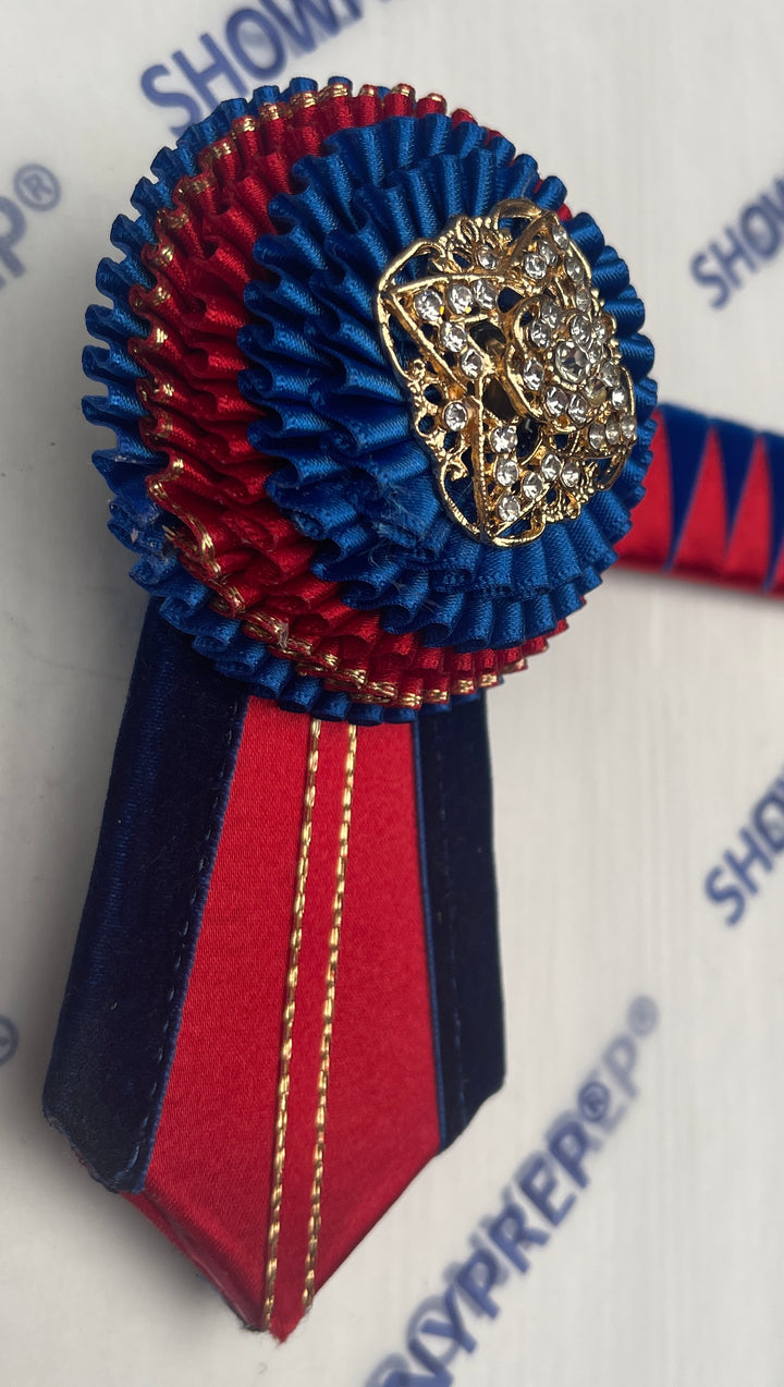 13.5” Red, Royal Blue & Gold Browband