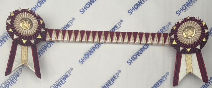 13.5” Burgundy, Ivory & Gold Browband
