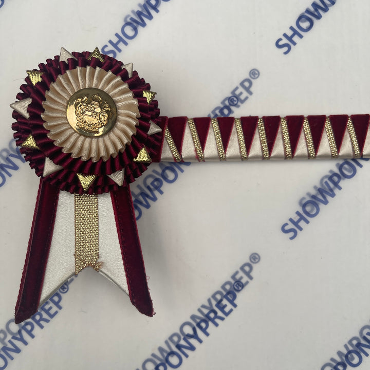 13.5” Burgundy, Ivory & Gold Browband