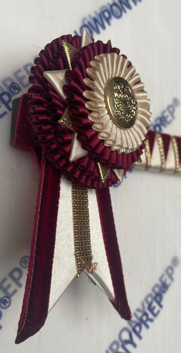 13.5” Burgundy, Ivory & Gold Browband