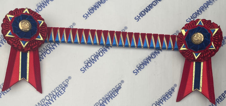 13.5” Blue, Red & Gold Browband