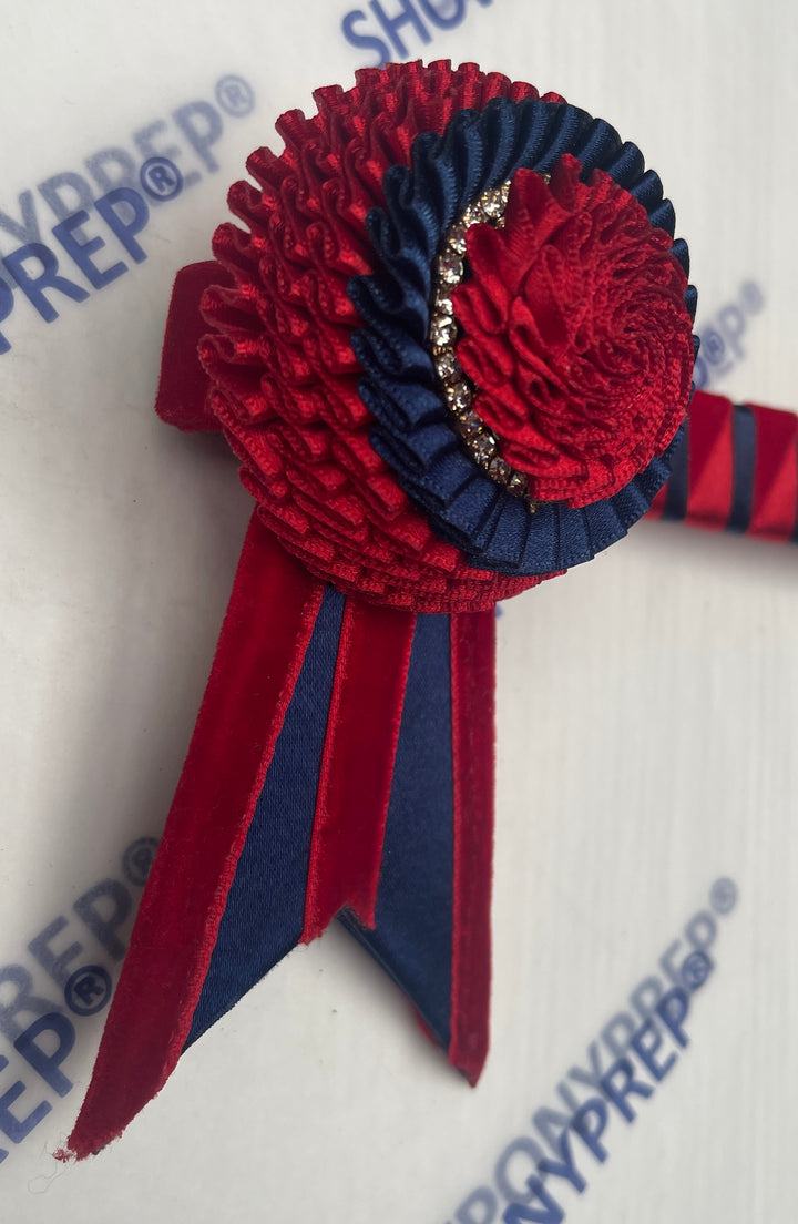 13.5” Red & Navy Browband