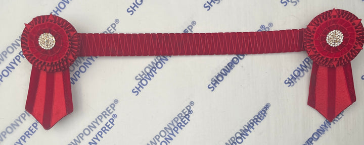 14” Classic all red velvet Browband