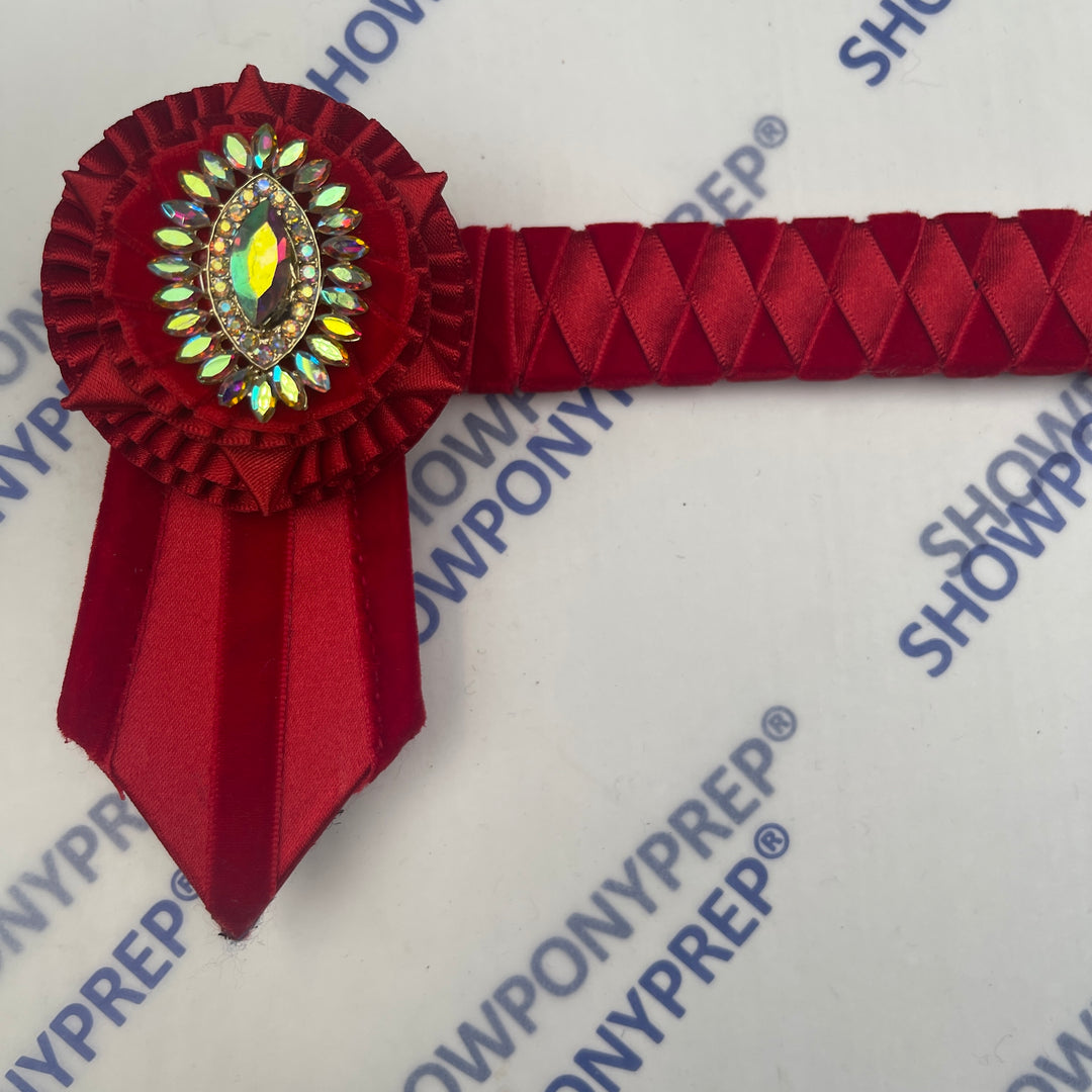 14” Red & ab crystal Browband