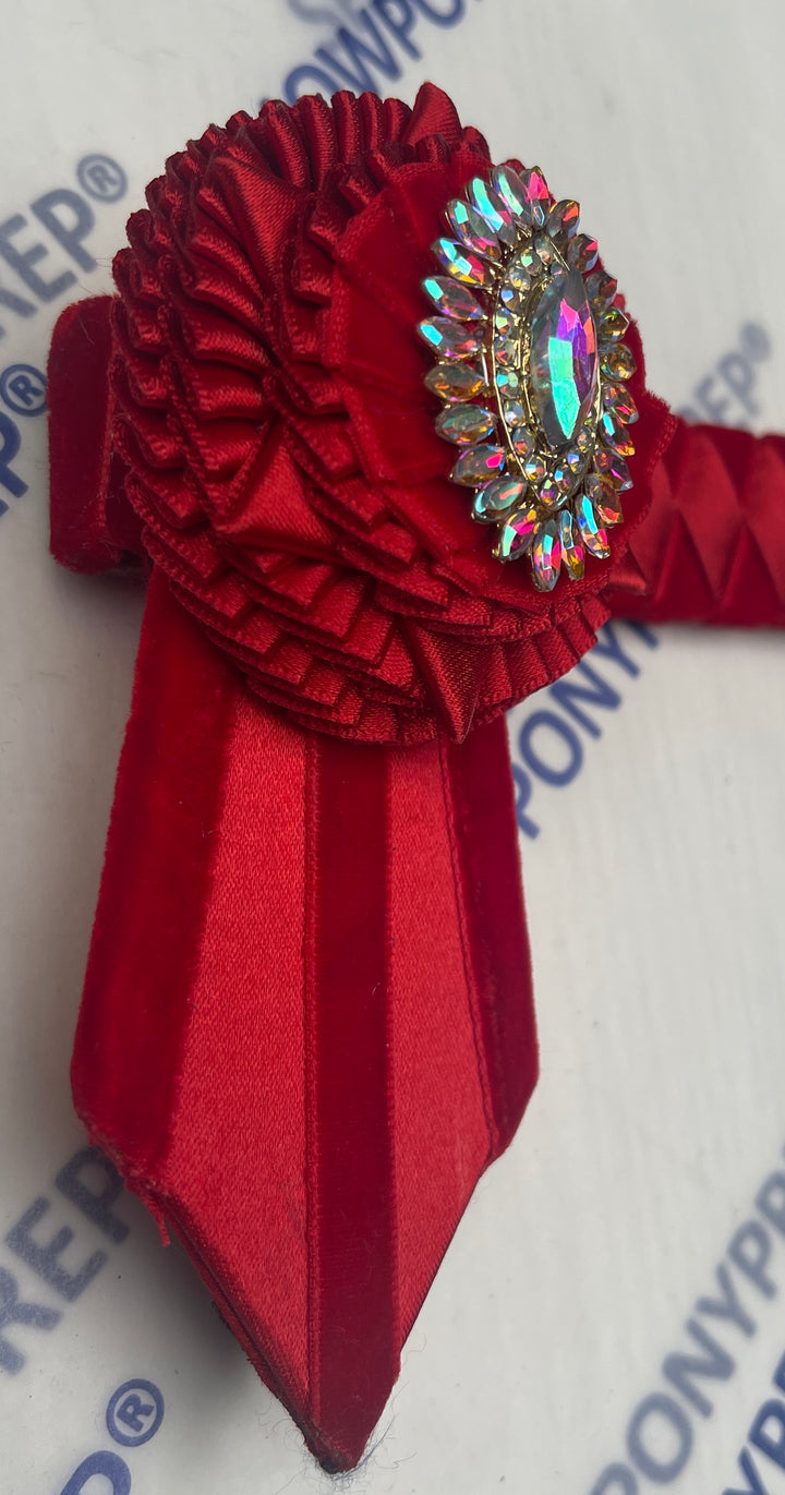14” Red & ab crystal Browband