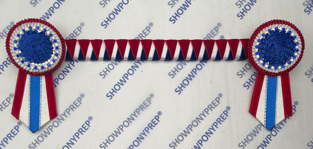 14” Red, Blue & White Browband