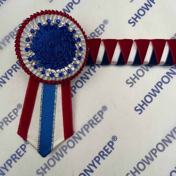 14” Red, Blue & White Browband