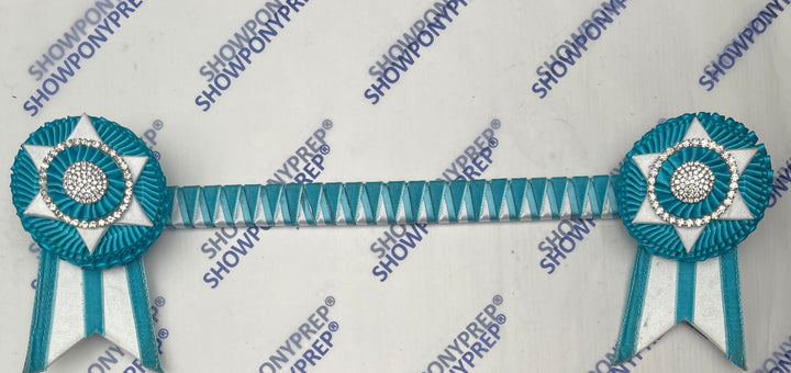 14” Turquoise & White Browband