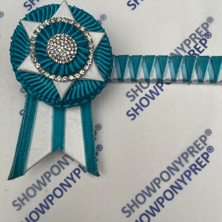 14” Turquoise & White Browband