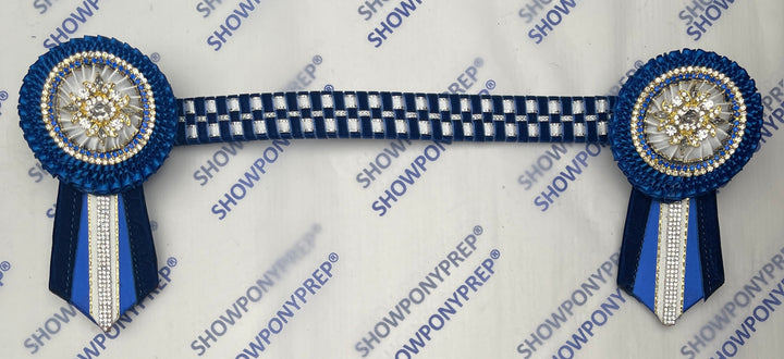 14” Blue & White checked browband
