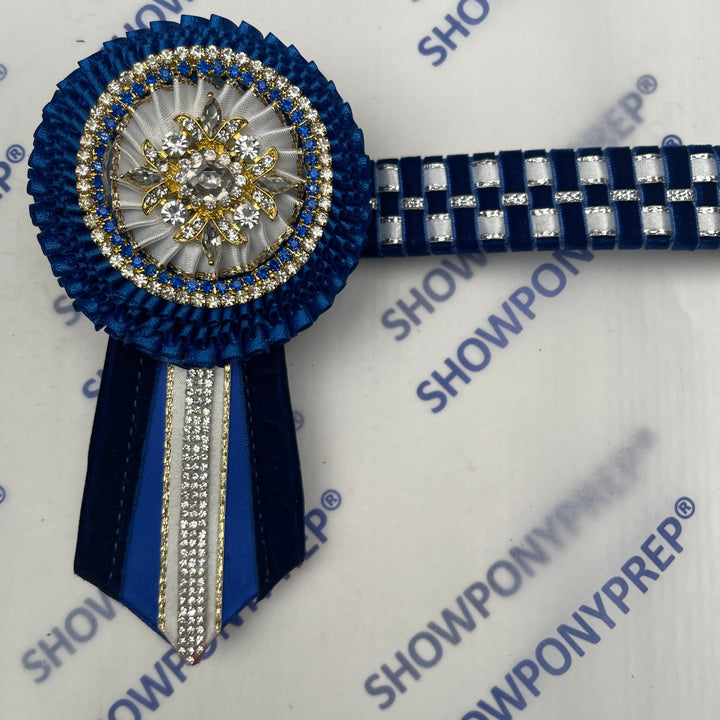 14” Blue & White checked browband