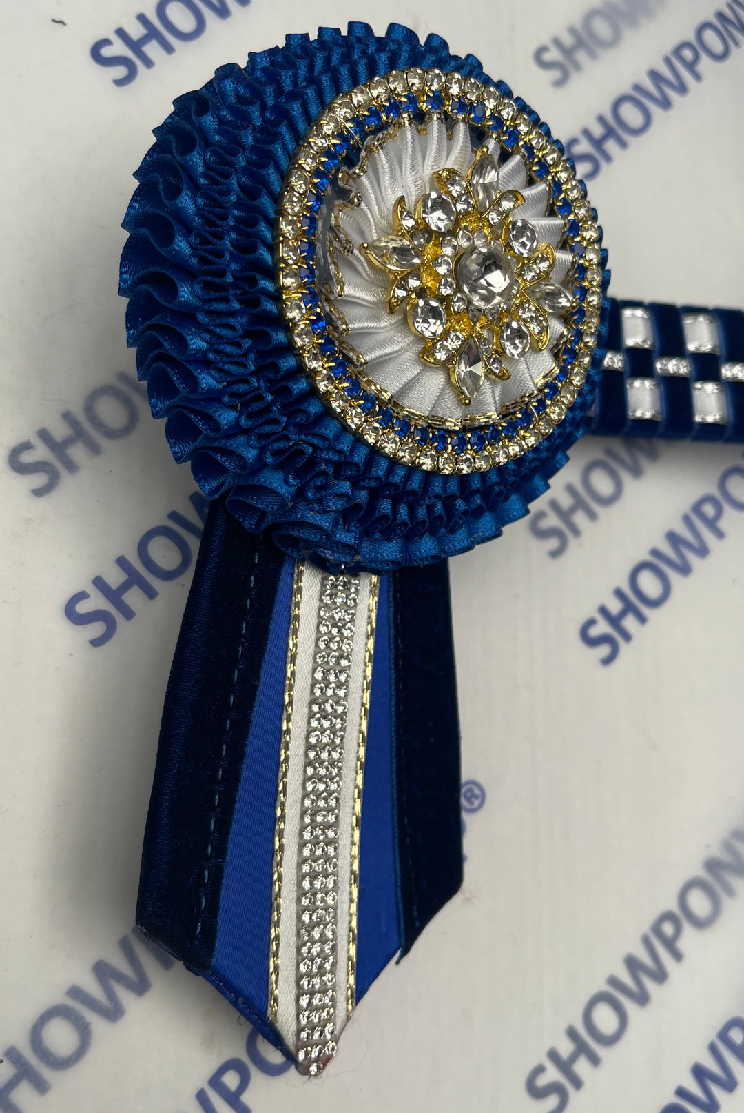 14” Blue & White checked browband