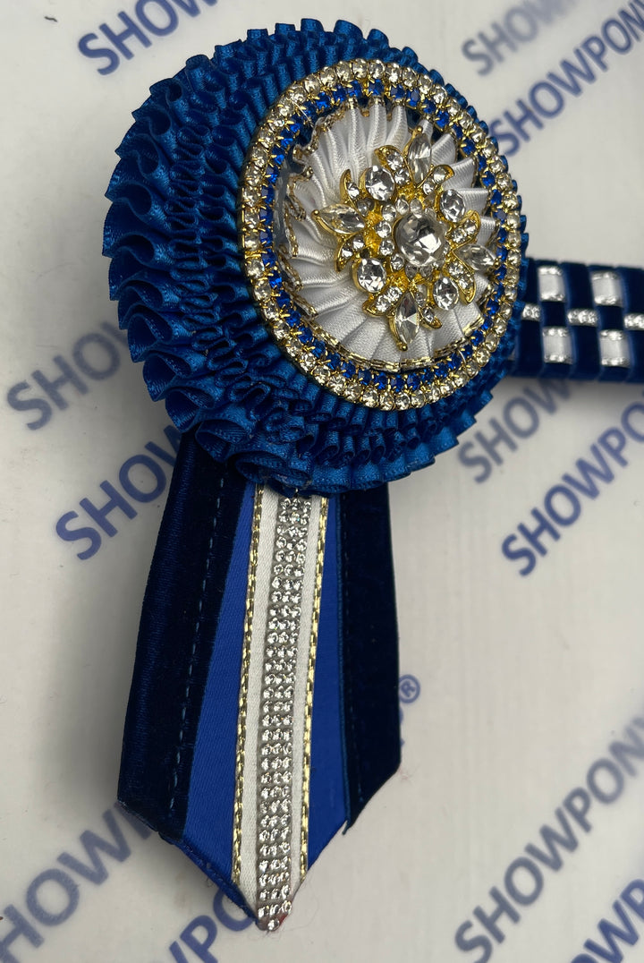 14” Blue & White checked browband