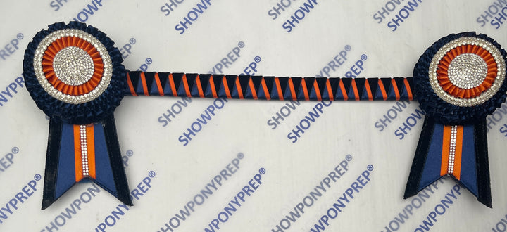 14” Navy & Orange Browband