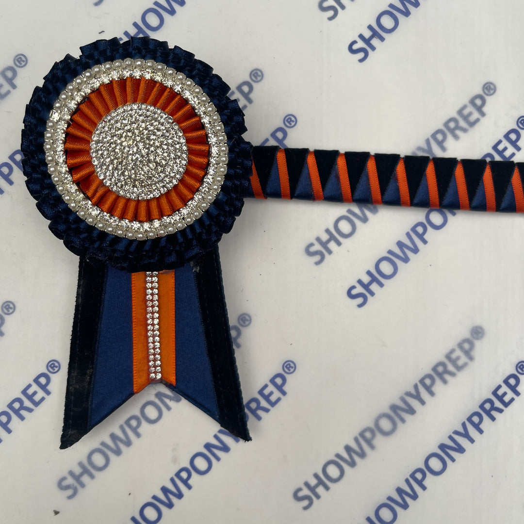 14” Navy & Orange Browband