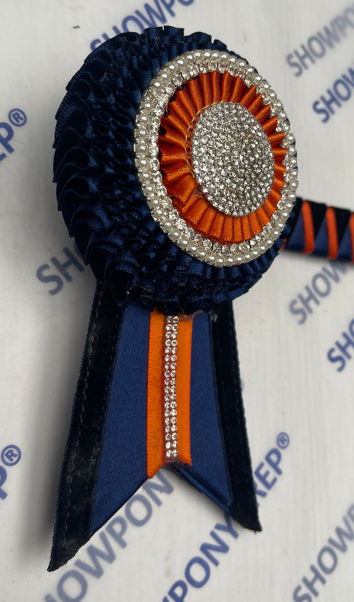 14” Navy & Orange Browband
