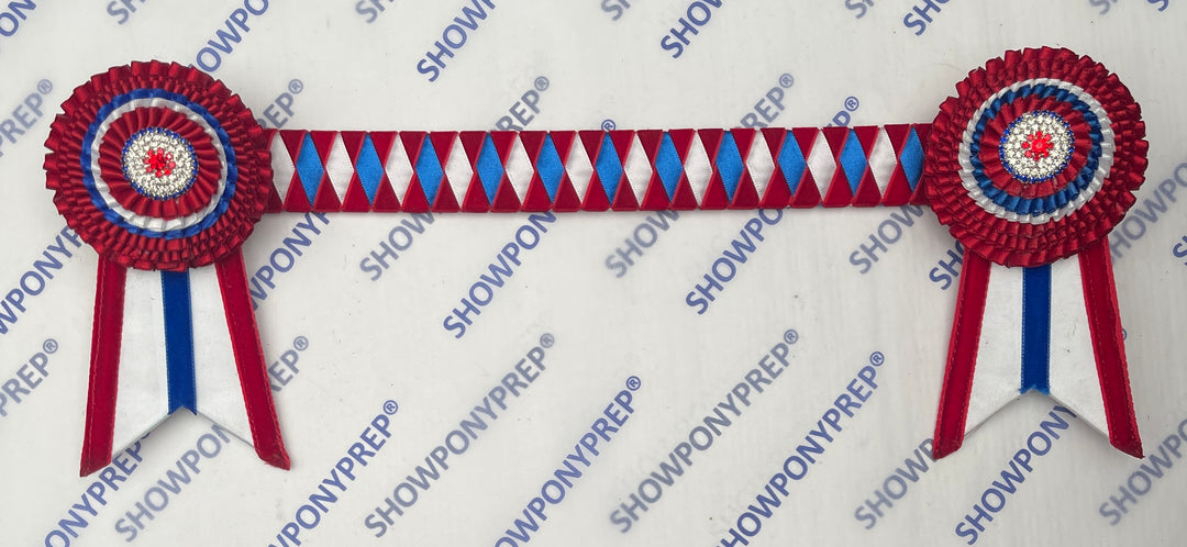 14.5” Red, White & Navy Browband
