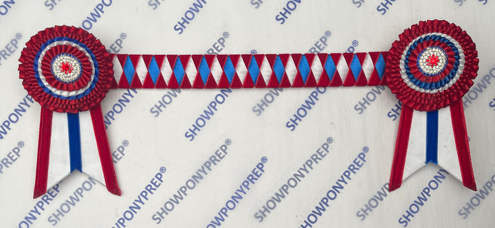 14.5” Red, White & Navy Browband