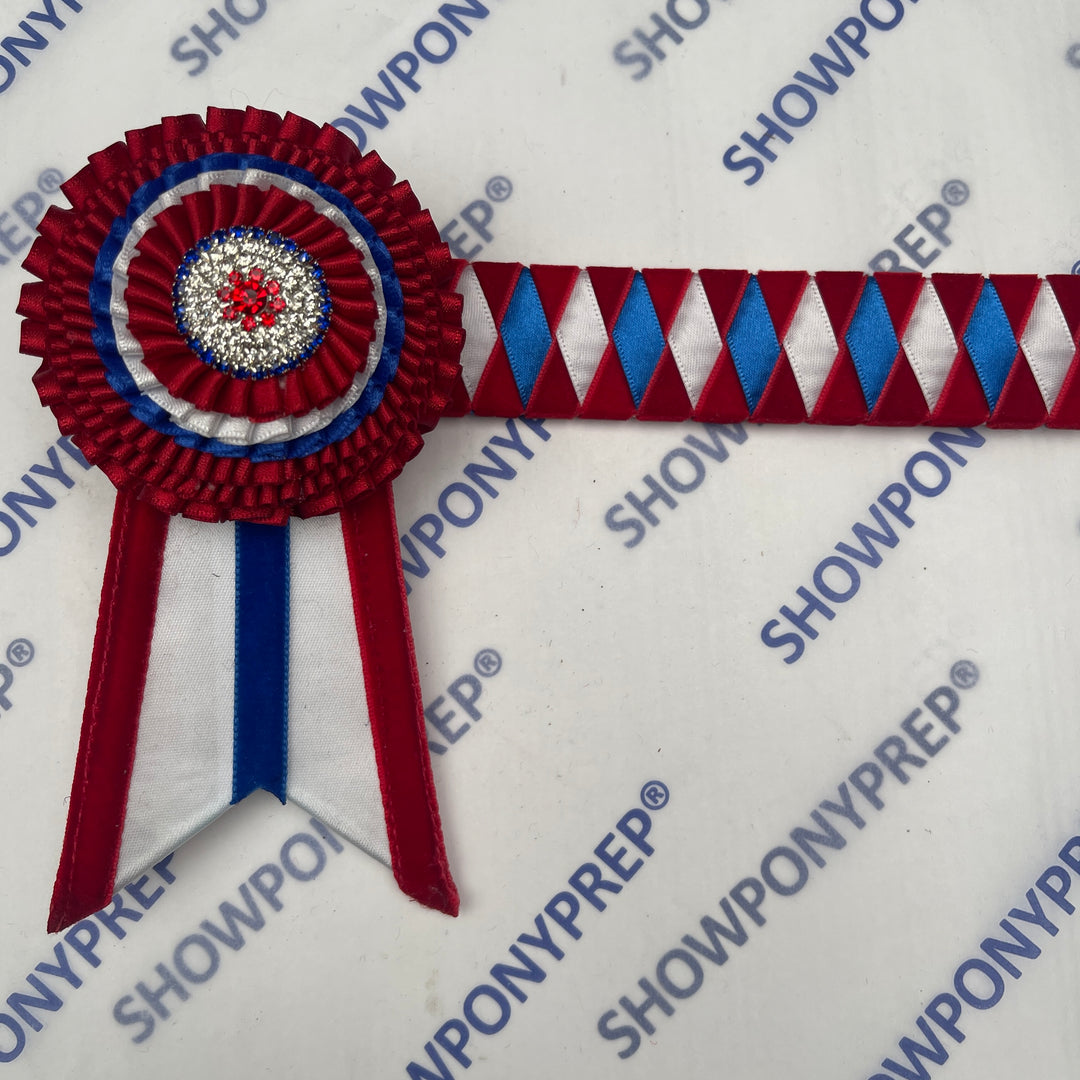 14.5” Red, White & Navy Browband