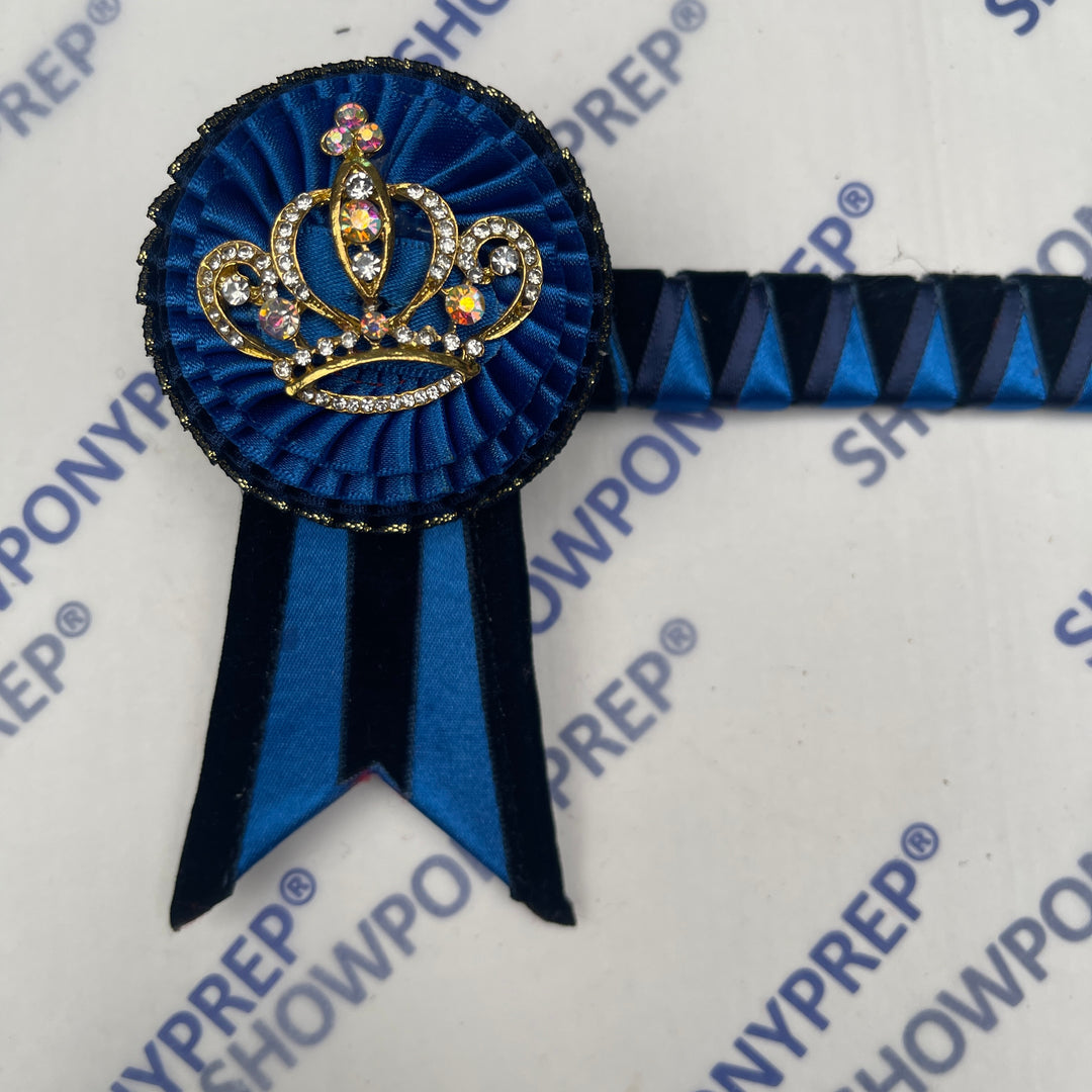 14.5” Navy & Blue with gold crown Browband