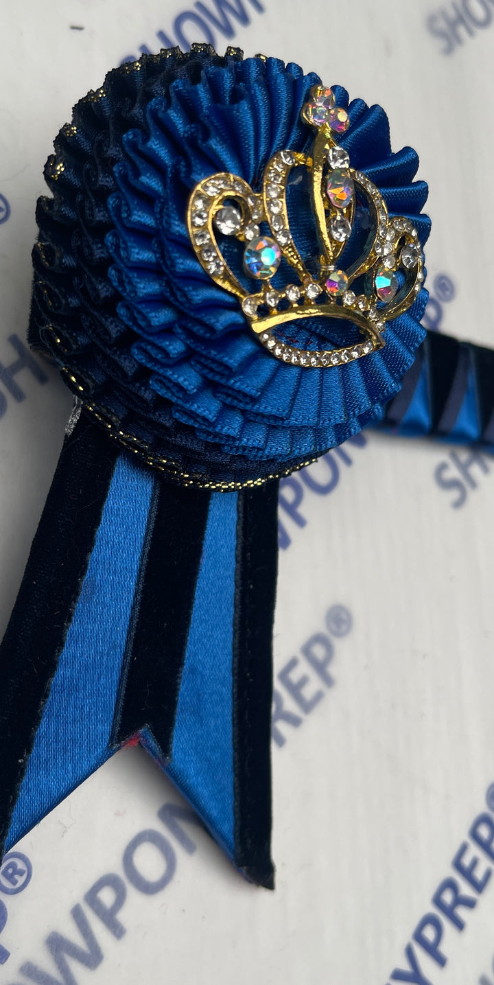 14.5” Navy & Blue with gold crown Browband