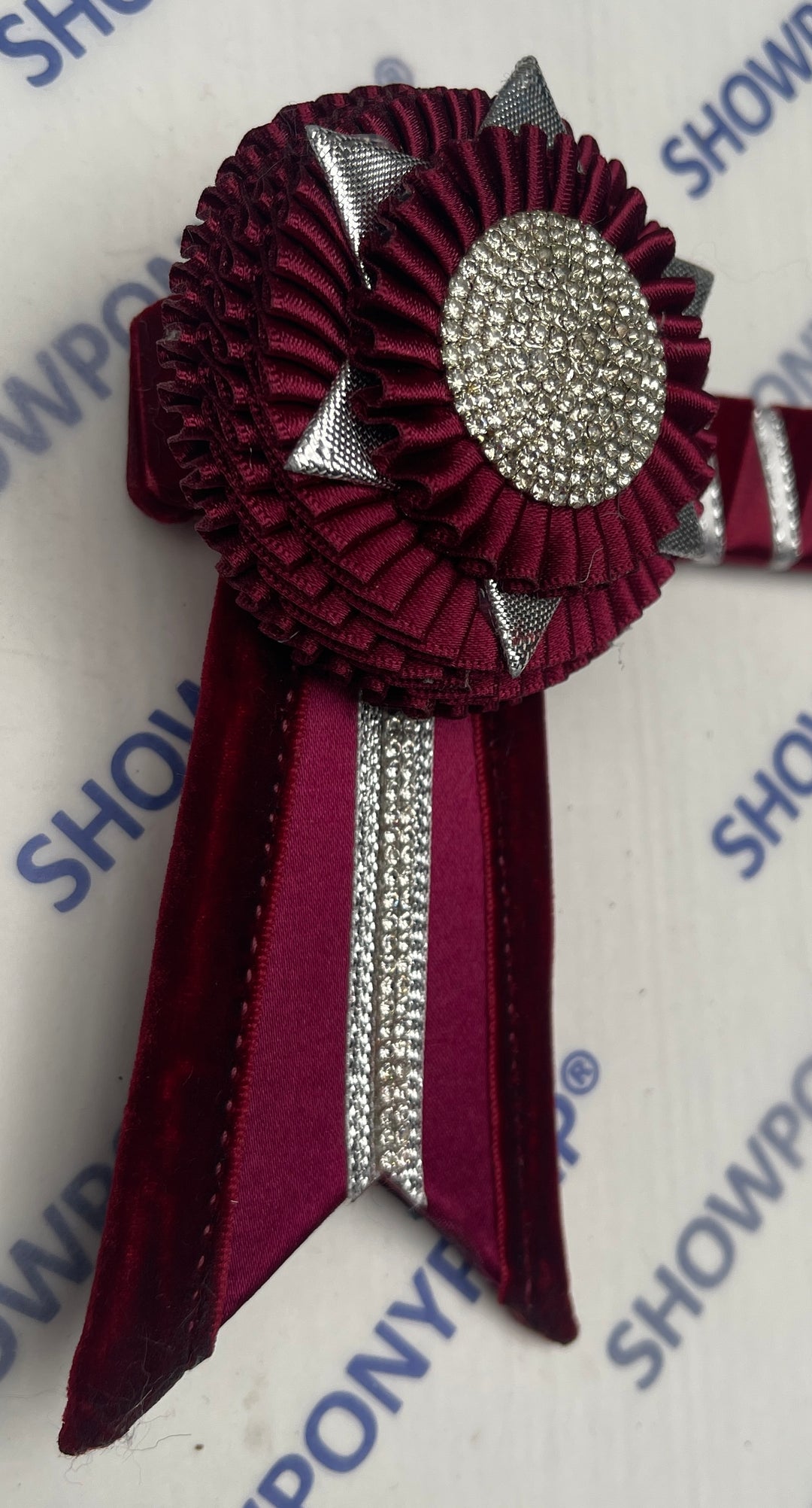 14.5”  Burgundy & Silver Browband