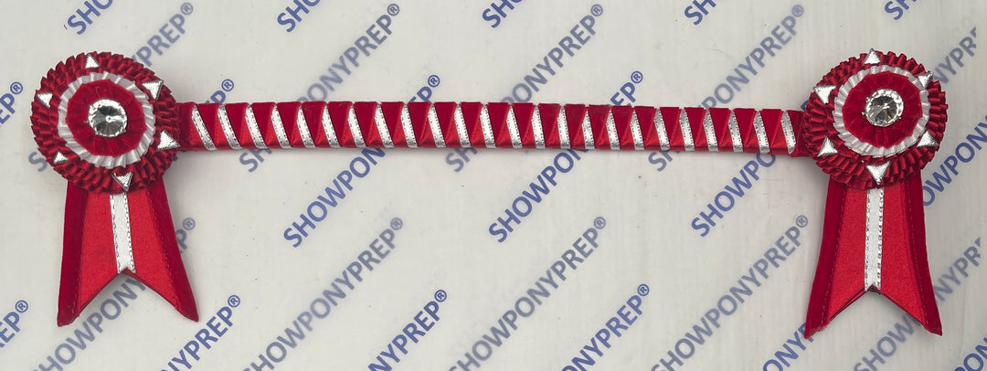 14.5” Red, white & Silver Browband